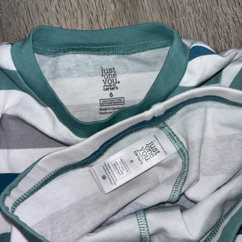Carter’s Cotton Pajama Set Stripes Size 6 New - Picture 4 of 6
